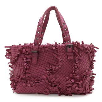 Bottega Veneta Intrecciato Pink Purple Leather Shoulder Bag Tote Bag (Pre-Owned)