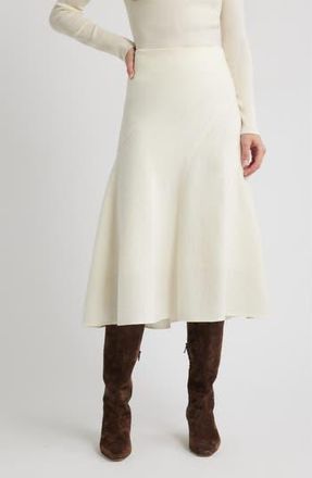 BOSS Vicena Maxi Woven Boiled Wool Skirt in Open Wht at Nordstrom Rack, Size 12