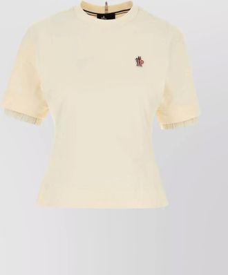 Moncler cotton t-shirt with ruffle and triangle detail