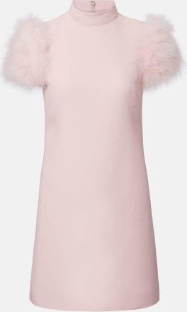 Valentino Abito corto in Crepe Couture con piume