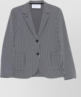 Harris Wharf London cotton blend blazer jacket striped lapels