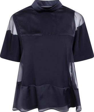 sacai Satin X Cotton Jersey T-Shirt