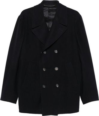 Canali Logo-patch Double-breasted Peacoat
