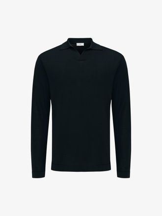 Gentiluomo Longsleeve Buttonless Polo | Donkerblauw