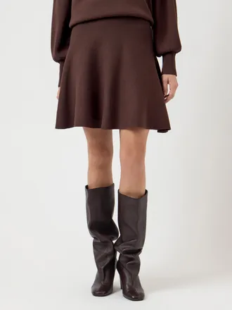 Y.A.S Minirock Y.A.S YASFONNY HW KNIT SKIRT S. NOOS, Damen, Gr. XS (34), braun (chocolate braun), Strick, Obermaterial: 72% Viskose, 28% Polyester, unifarbe