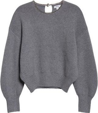 Reiss Nadine Chain Detail Sweater in Grey at Nordstrom Rack, Size Medium