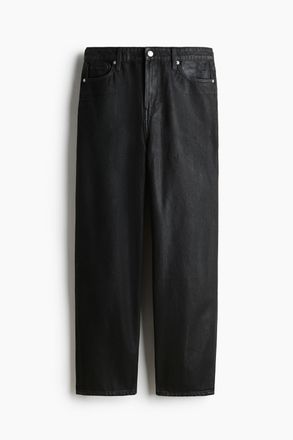 H&M Barrel High Jeans - Schwarz/Coating