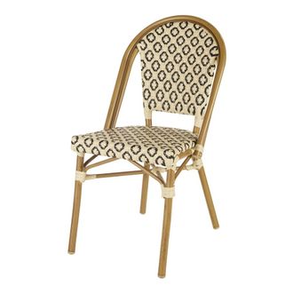 Maisons du monde Silla de exterior apilable de aluminio efecto bamb&uacute;