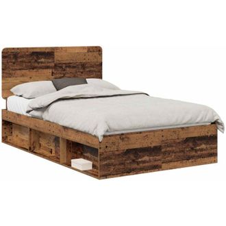 vidaXL Estructura De Cama Con Cabecera Madera Vieja 120 X 200 Cm Vidaxl
