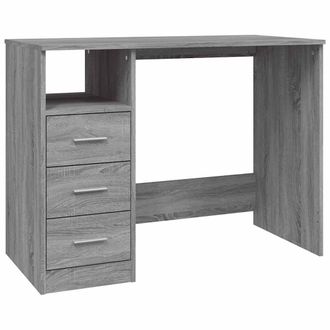 vidaXL Vidaxl - Escritorio Con Cajones Contrachapada Gris Sonoma 102x50x76 Cm
