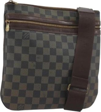 Louis Vuitton Tweedehands Canvas Louis Vuitton tassen - Dames - Vintage Schoudertas - Bruin - ONE Size - Vintage