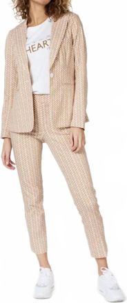 Esqualo Sienna Stretch Block Blazer In Sand