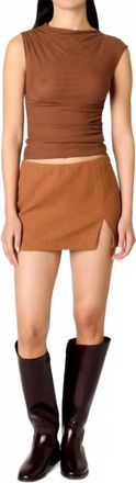 Nia Marge Sleeveless Top In Brown