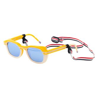Thom Browne Injection Rechthoekige Zonnebril - unisex - Accessoires - Geel - Maat: 48 MM Leer