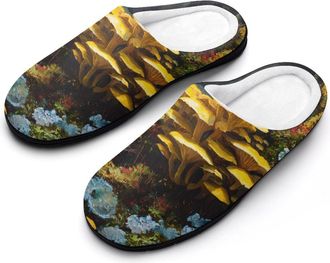 Generic Yellow Oyster Mushrooms Slippers Men Winter Warm Cotton Anti-Slip Indoor Slip-Ons House Shoes