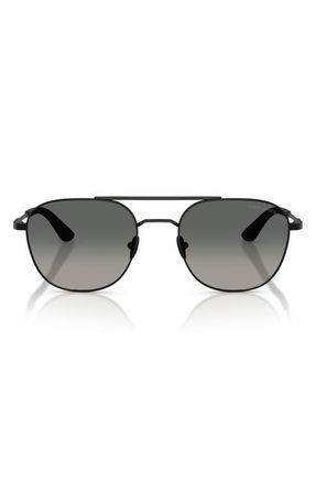 A|X Armani Exchange 54mm Rectangular Sunglasses in Matte Black /Grey Gradient at Nordstrom