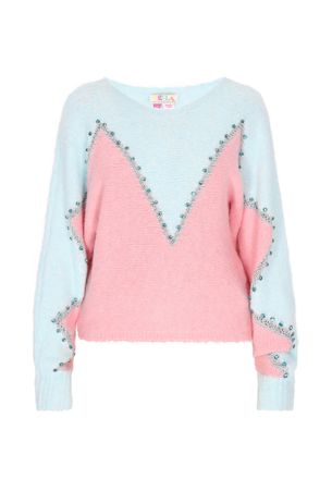 Izia Jumper Dames Turquoise Roze