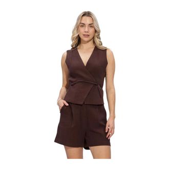 Notre-V Nv-Hester Top - Dames - Blouses & Shirts - Bruin - Maat: L