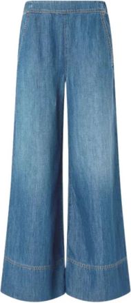 Pinko Spiaggia Pantalone - Dames - Loose Fit Jeans - Blauw - M - Katoen - Jeans