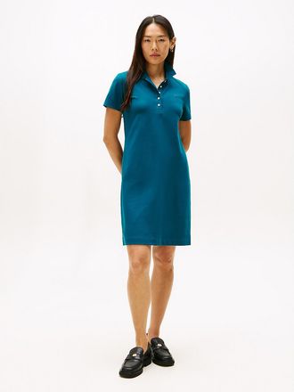 Tommy Hilfiger Womens Regular Fit Stretch-Cotton Polo Dress - Green - XXS
