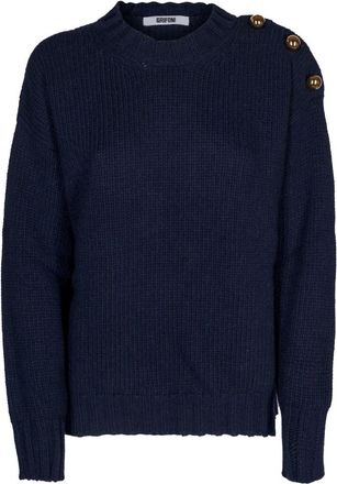 Mauro Grifoni Dames, Truien, Blauw, Maat: 2XS Wol