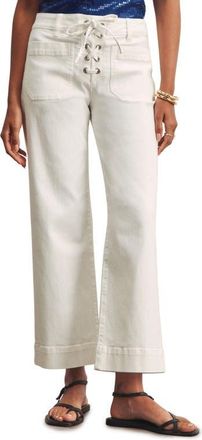 Sanctuary Marine Lace-Up Ankle Jeans in Chalk White at Nordstrom, Size 27