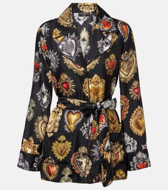 Dolce & Gabbana Devotion belted silk twill blouse