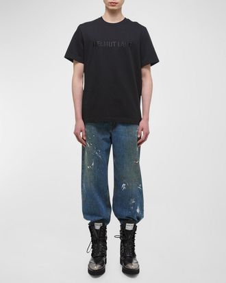 Helmut Lang Mens Logo Oversized Short-Sleeve T-Shirt