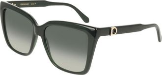 Ferragamo SF2085SE 302 Womens Sunglasses Green Size 57