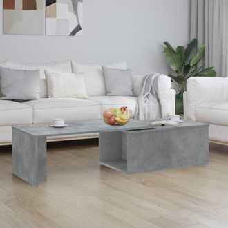 vidaXL Vidaxl - Mesa De Centro Madera Contrachapada Gris Hormig&oacute;n 150x50x35 Cm