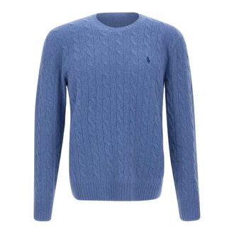 Polo Ralph Lauren Kabelgebreide trui van wol en kasjmier - Heren - Truien - Blauw - Maat: XL Wol