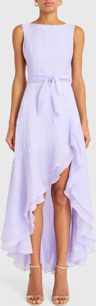 Amanda Uprichard Casella Flowy Asymmetrical Hem Dress In Blue