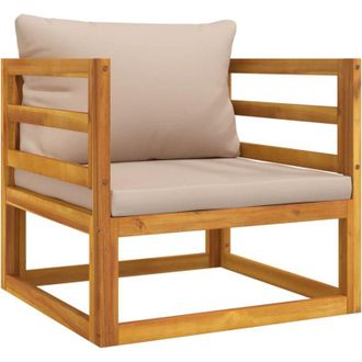vidaXL Sill&oacute;n De Jard&iacute;n Madera Maciza Acacia Con Cojines Gris Taupe Vidaxl