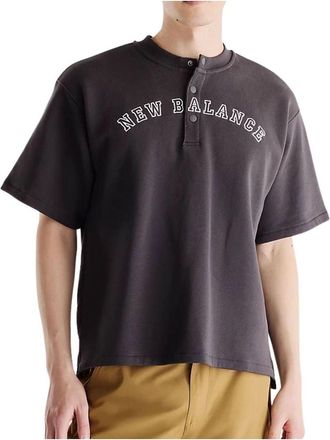 New Balance x Shohei French Terry Henley Neck T-Shirt Asia Sizing Black Cement MT62V56ZBLK