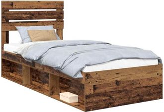 vidaXL Estructura De Cama Con Cabecera Madera Vieja 90 X 190 Cm Vidaxl