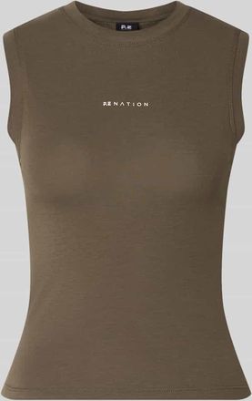 P.E Nation Slim Fit Top aus Lyocell-Bauwoll-Mix Modell Lenox in Taupe, Gr&ouml;&szlig;e XL