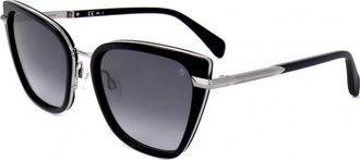 Rag & Bone Womens RNB1057-G-S-807-56 RNB1057 G S 56 807 Sunglasses - Black - One Size