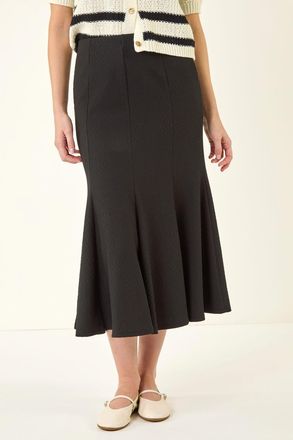Roman Textured Panel Stretch Maxi Skirt