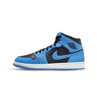 Nike Jordan 1 Mid University Blue - unisex - Sport - Blauw - Maat: 47 EU Leer