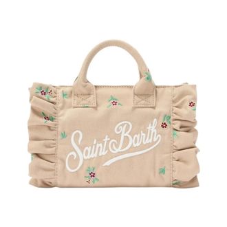 MC2 Saint Barth Tote Bags, female, Beige, Size: ONE SIZE Vanity Mini Volant Small Bag With Shoulder Strap
