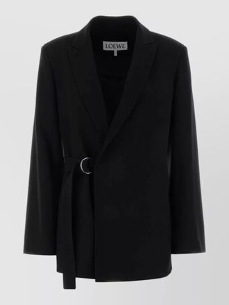 Loewe wool blazer belted waist button cuffs lapel