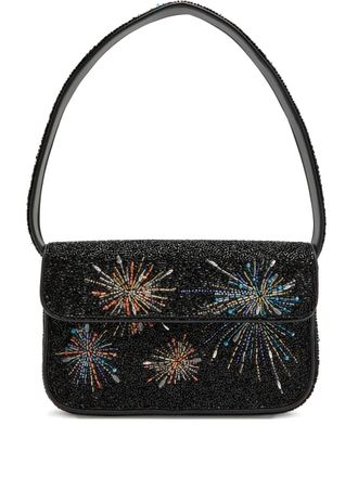 Staud beaded-firework shoulder bag - Black