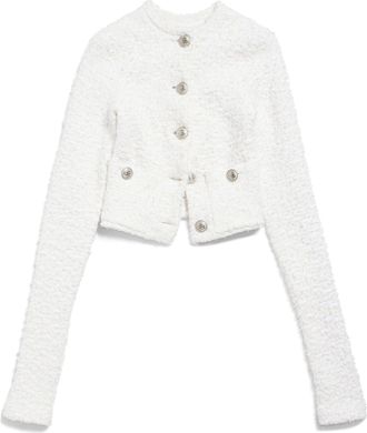 Balenciaga (WMNS) Balenciaga Cropped Cardigan White 793604T33289000