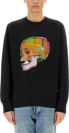 Paul Smith Skull Sketch Print Sweatshirt-Uomo