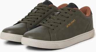Jack & Jones Mens Jack & Jones Bosley Polyurethane Mens Olive Night Trainers - Green - Size: 12