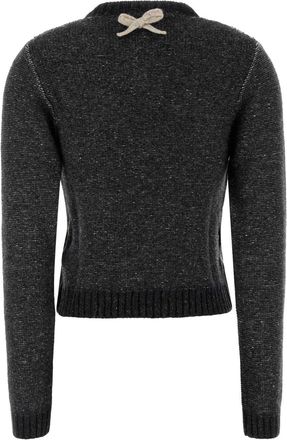 Moschino Womens Charcoal Wool Blend Sweater Fantasia Grigio Exterior: Viscose Nylon Maglie