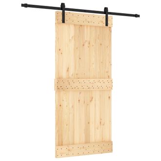 vidaXL Puerta Corredera Natural Y Negro 95 X 210 Cm Vidaxl