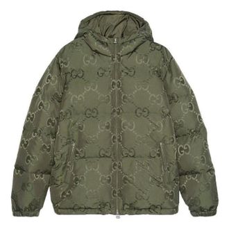 Gucci Jumbo GG Canvas Down Jacket Green 698710-Z8A53-3175