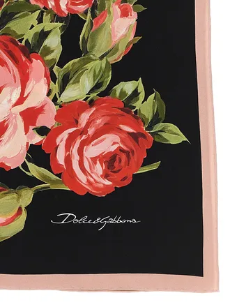 Dolce & Gabbana Womens Black Silk Foulard Accessory