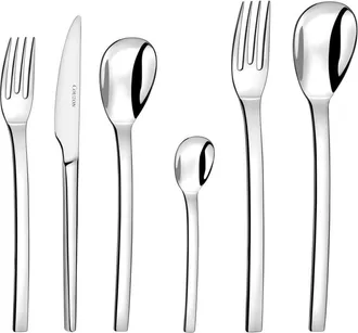 Bloomingdale's Cubertería de 50 piezas en estuche de madera Acero inoxidable Acero